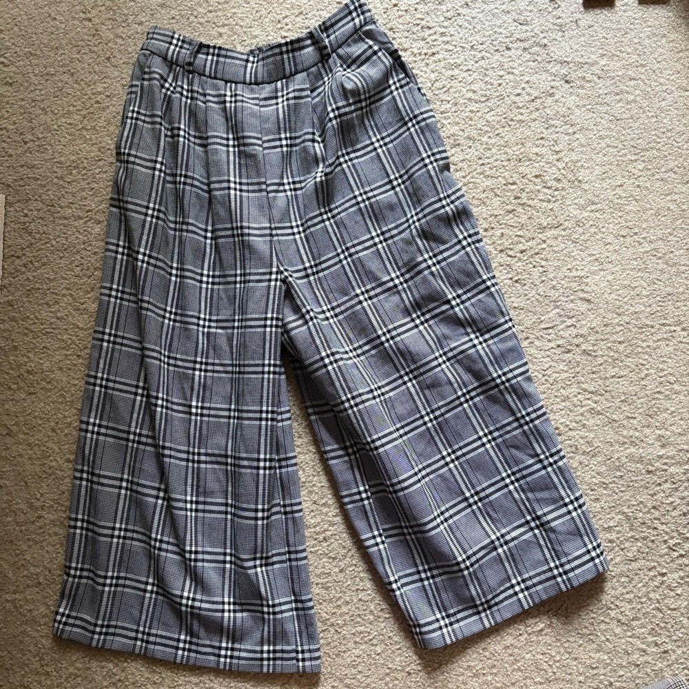Ingni Plaid Wide-Leg Pants